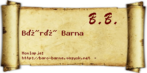 Báró Barna névjegykártya