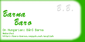 barna baro business card