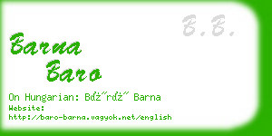 barna baro business card